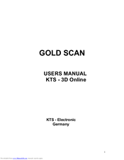 KTS GOLD SCAN 3D User Manual