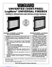 Vanguard FB36CB Owner's Operation And Installation Manual