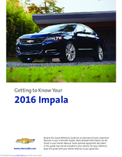 Chevrolet Impala 2016 Reference Manual