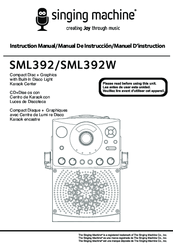 The Singing Machine SML392W Instruction Manual