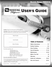 Maytag PER5510 User Manual