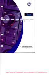 Volkswagen 1998 Radio Gamma Operating Instructions Manual