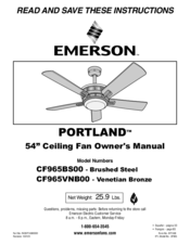 Emerson Portland CF965BS00 Owner's Manual