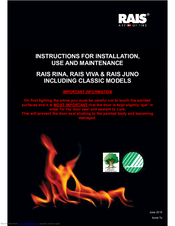 Rais Rina Instructions For Installation, Use And Maintenance Manual