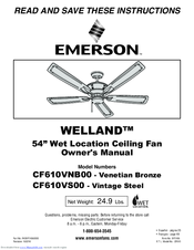 Emerson WELLAND CF610VNB00 Owner's Manual