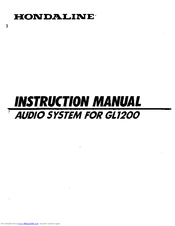 Honda AUDIO SYSTEM 1984 Goldwing GL1200 Instruction Manual