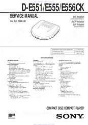 Sony CD Walkman D-E551 Service Manual