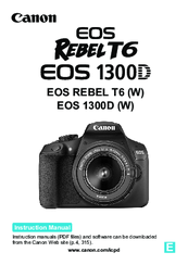 Canon Eos Rebel T6 Manuals Manualslib