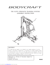 BodyCraft MA605 Assembly Instructions Manual