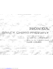 Honda SPACY CH250 FREEWAY Owner's Manual