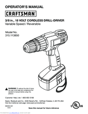 Craftsman 315.113850 Operator's Manual