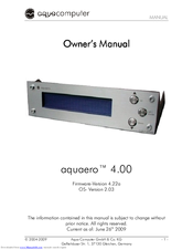 Aqua Computer AQUAERO 4.00 Owner's Manual