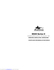 Mongoose MX40 II Series Operating & Installation Instructions Manual
