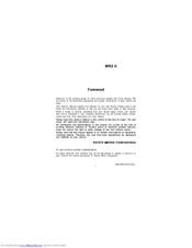 Toyota 2000 MR2 Spyder Owner's Manual
