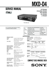 Sony MXD-D4 Service Manual