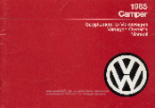 Volkswagen 1985 Camper Owner's Manual