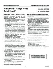 Broan Quiet Hood QT20000 SERIES Installation Instructions Manual