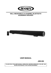 Jensen JSB-200 User Manual