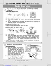 Toyota Prius HSD 2004 Owner's Manual