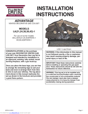 Empire Comfort Systems LA30-1 Installation Instructions Manual