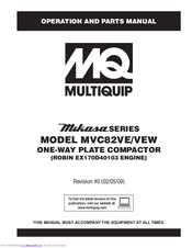MULTIQUIP Mikasa MVC82VE Operation And Parts Manual