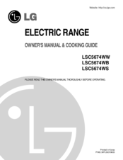 LG LSC5674WW Owner's Manual & Cooking Manual