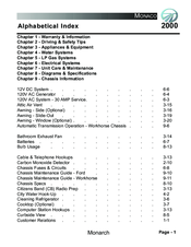 Monaco Monarch 2000 Service Manual