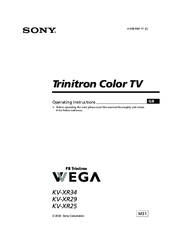 Sony FD Trinitron KV-XR25 Operating Instructions Manual