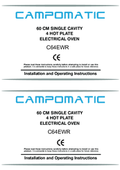 Campomatic C64EWR Installation And Operating Instructions Manual
