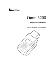 VeriFone Omni 3200 Reference Manual
