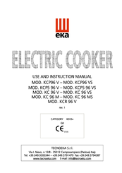 TECNOEKA KCP96 V - KCP96 VS - KCP5 96 V - KCP5 96 VSKC 96 V Use And Instruction Manual