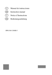 Franke HPM-560 COMBI-5 Instruction Manual