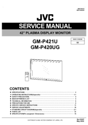 JVC GM-P420UG - Plasma Monitor Service Manual