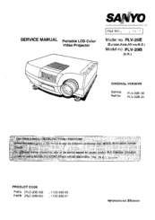 Sanyo PLV-20E Service Manual