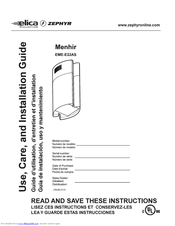 Zephyr Menhir EME-E22AS Use, Care And Installation Manual
