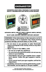 Gasmaster GMN30T Safety Information And Installation Manual