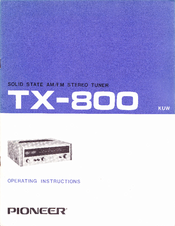 Pioneer TX-800 Operating Instructions Manual