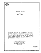 MSC 8009 User Manual