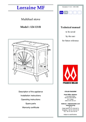 FRANCO BELGE Lorraine MF 124 13 01 Technical Manual
