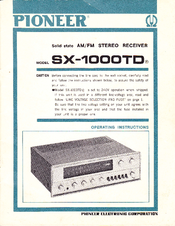 Pioneer SX-1000TD Operating Instructions Manual