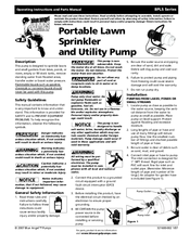 Blue Angel BPLS Series Operating Instructions And Parts Manual