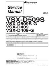 Pioneer VSX-D509S-G Service Manual