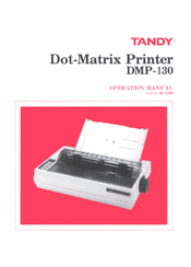 Tandy DMP-130 Operation Manual
