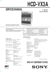 Sony HCD-VX3A Service Manual