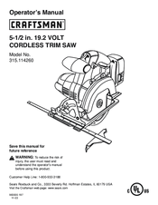 Craftsman 315.114260 Operator's Manual