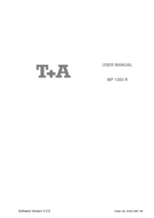 T+A Elektroakustik MP1260R User Manual