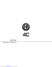 Alfa Romeo 4C 2016 Owner's Manual