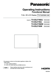 Panasonic TH-55LFV60W Operating Instructions Manual