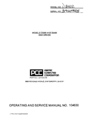 PCC D3400 Operating And Service Manual