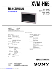 Sony XVM-H65 Service Manual